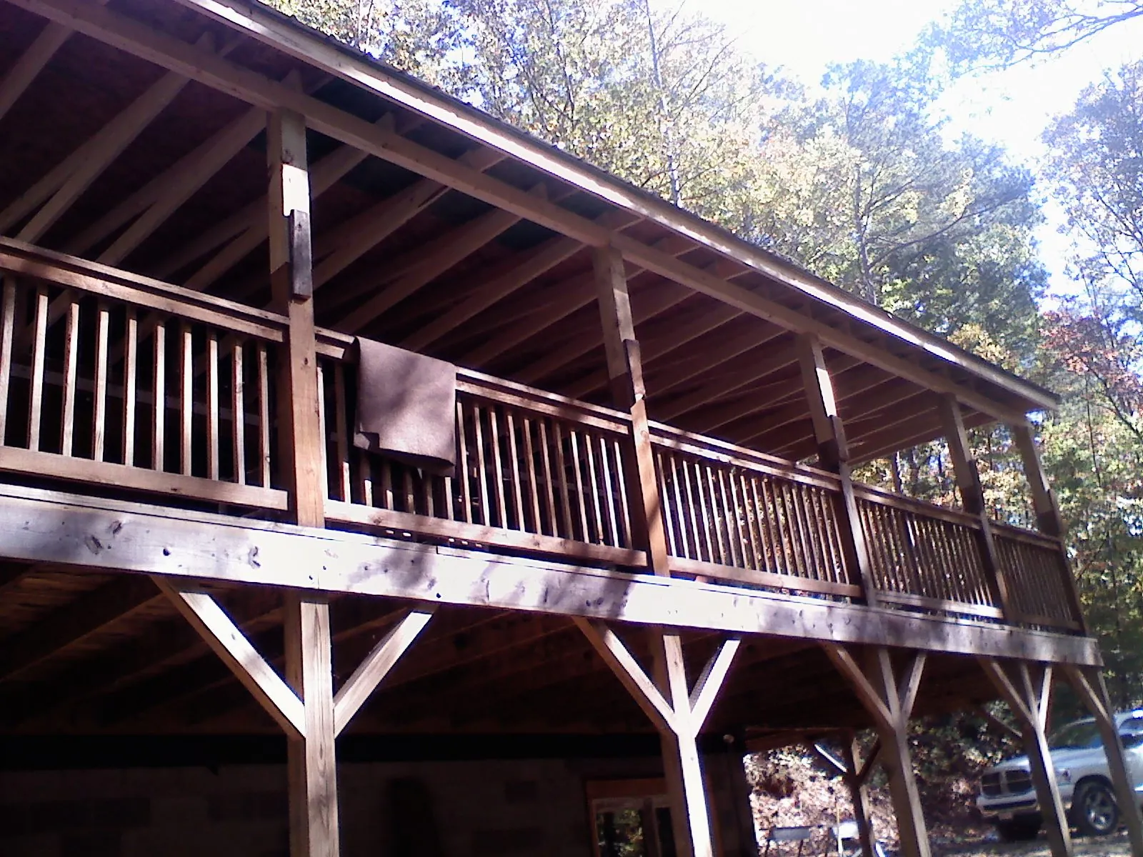 Timber framing under a new elevated porch and deck — Roof Leak Repair in Brilliant by Roofing Brothers